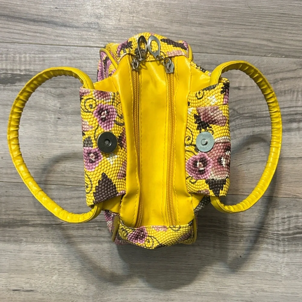 Floral Pebbled Yellow Mini Bag - Picture 4 of 8
